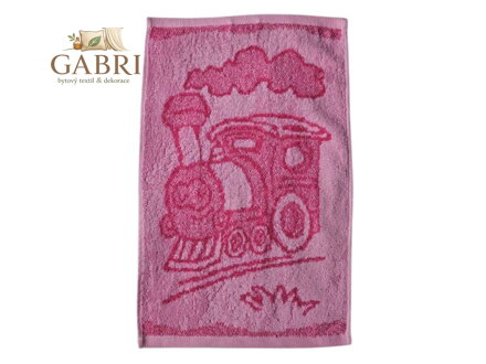 Dětský ručník Train pink 30x50 cm