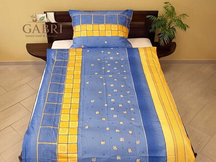 Povlečení satén 1+1 (140x200, 90x70) Pexeso modré