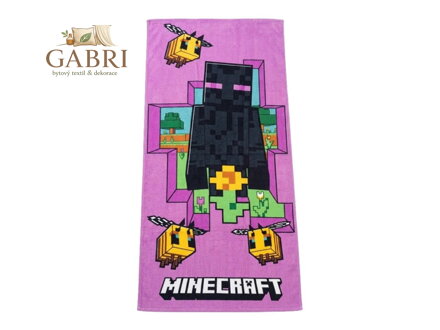Osuška Minecraft Enderman a včelky 70x140 cm