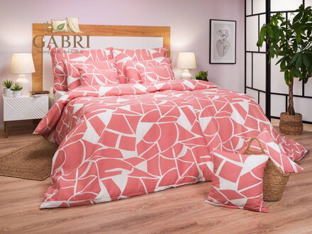 Povlečení krep Julius lososový na bílém 140x200, 70x90 cm II.jakost