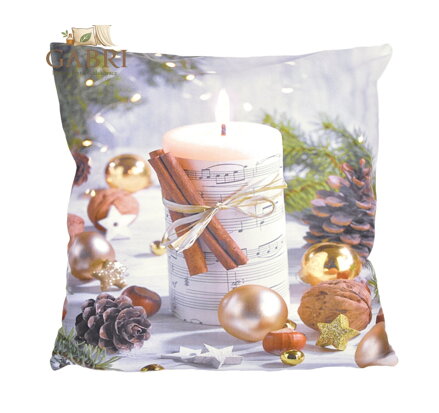 Forbyt Vánoční povlak Svíčka noty CYHA6657 40x40 cm