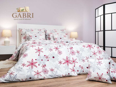 Dadka Povlečení flanel Vločky šedé 140x200, 70x90 cm