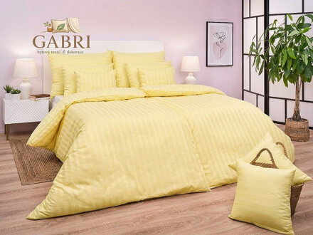 Dadka Povlečení atlas grádl žlutý proužek 2,5 cm 140x200, 70x90