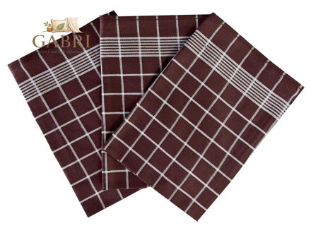 Svitap Utěrka Pozitiv Egyptská bavlna 50x70 cm tmavě hnědá/bílá 3 ks