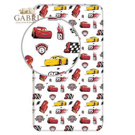 Jerry Fabrics Prostěradlo Cars 3 McQueen 90x200x25 cm