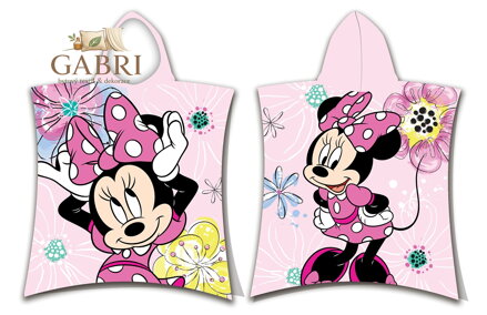 Jerry Fabrics Plážová osuška pončo Minnie Pink bow 50x115 cm