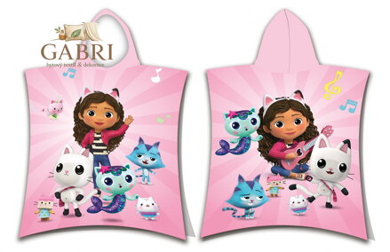 Jerry Fabrics Plážová osuška pončo Gabbys Dollhouse 02 50x115 cm