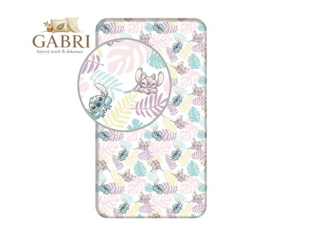 Jerry Fabrics Prostěradlo Lilo and Stitch Leaves 90x200x25 cm