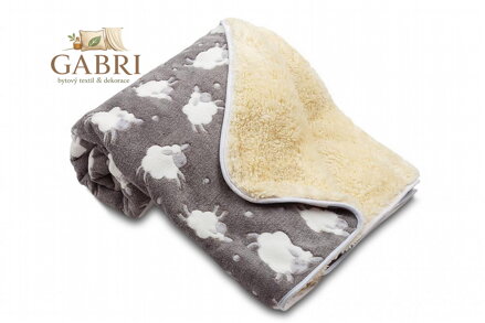 Svitap Dětská deka Ovečka s ovečkami tmavě šedá 100x150 cm