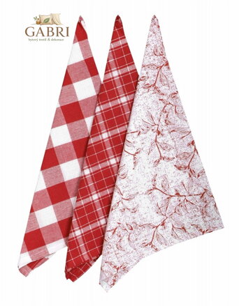 Forbyt Utěrky Leaf červená 45x70 cm 3 ks