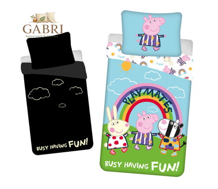 Jerry Fabrics Povlečení Peppa Pig PEP125 svítící efekt 140x200, 70x90 cm