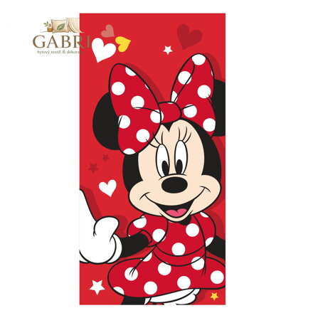 Jerry Fabrics Osuška Minnie Red heart 70x140 cm