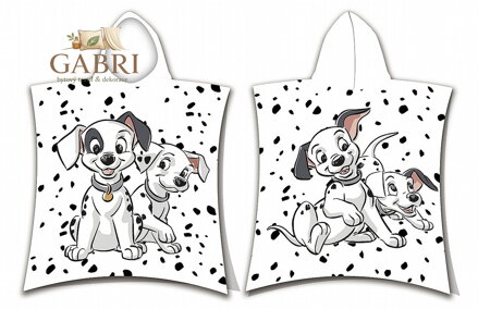 Jerry Fabrics Plážová osuška pončo 101 Dalmatians 03 50x115 cm