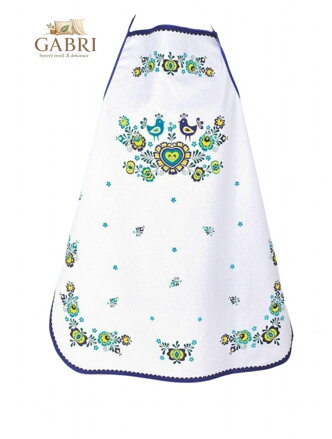 Forbyt Kuchyňská zástěra Folklor modrá 64x76 cm