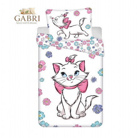 Jerry Fabrics Povlečení Marie Cat Floral 140x200, 70x90 cm