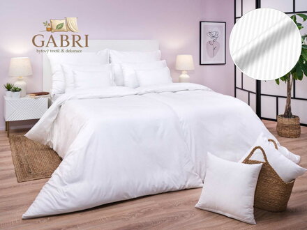 Dadka Povlečení atlas grádl bílé proužek 0,2 cm 140x200, 70x90 cm