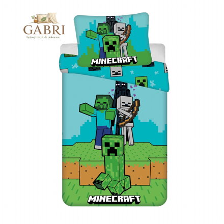 Jerry Fabrics Povlečení bavlna Minecraft Mobs Here 140x200, 70x90 cm