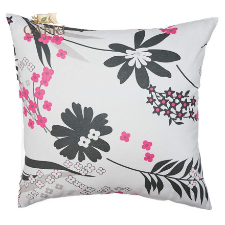 Povlak na polštář bavlna Agáta růžová na bílém