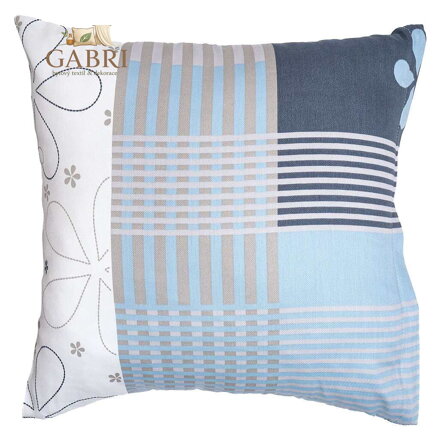 Povlak na polštář satén Flér šedomodrá