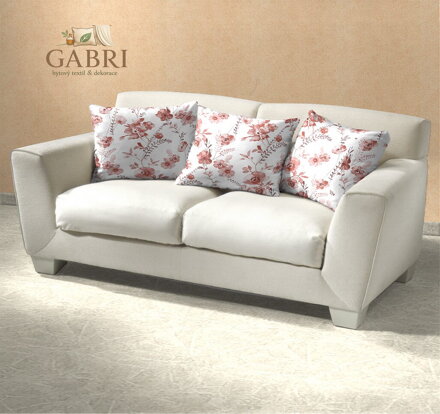 Povlak na polštář bavlna Kvítí terracota na bílém