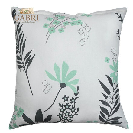 Povlak na polštář bavlna Agáta mentolová na bílém