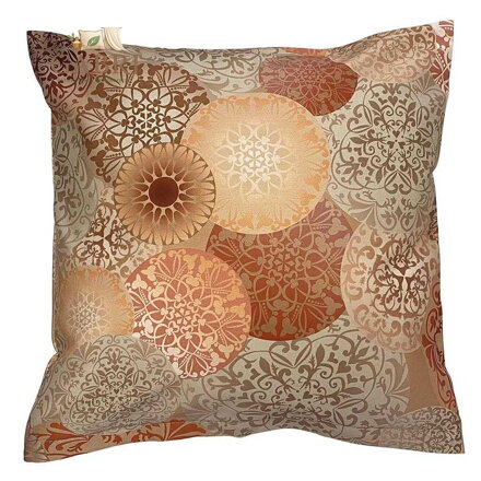 Povlak na polštář satén Mandaly hnědé