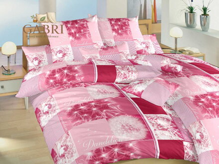 Dadka Povlečení bavlna Pampelišky 3D vínové 140x200, 70x90 cm