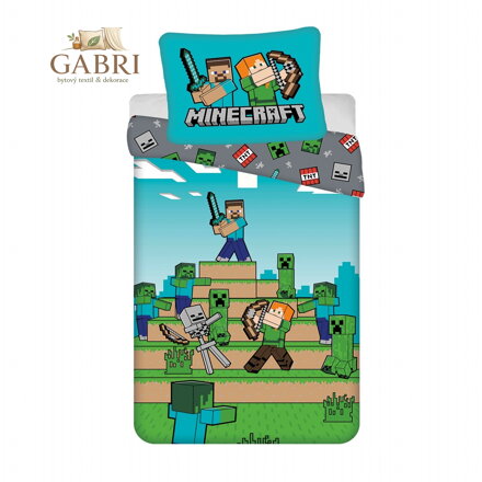 Jerry Fabrics Povlečení bavlna Minecraft We Got This 140x200, 70x90 cm