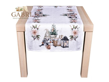Vánoční ubrus Skřítek s lucernou CYH6060C 40x140 cm