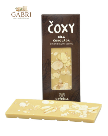 ČOXY- bílá čokoláda s mandlovými lupínky a xylitolem - Natural 50g