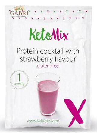 KetoMix Proteinový koktejl s jahodovou příchutí 32 g (1 porce)