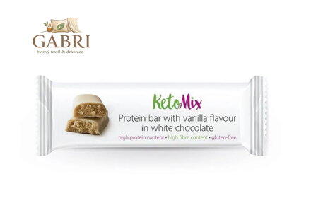 KetoMix Proteinová tyčinka s příchutí vanilky v bílé čokoládě 40 g