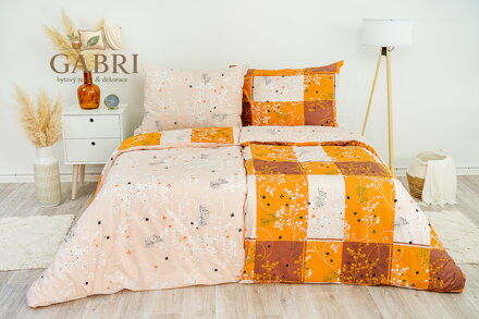 Ložní povlečení bavlněné Stanex golden (LS197), 140 x 220 + 90 x 70, Knoflíkové