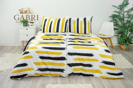 Ložní povlečení bavlněné Stanex čáry (LS290), 140 x 220 + 90 x 70, Zip
