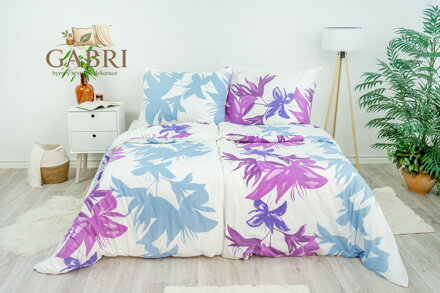 Ložní povlečení bavlněné Stanex Nela fialová (LS235), 140 x 200 + 90 x 70, Zip