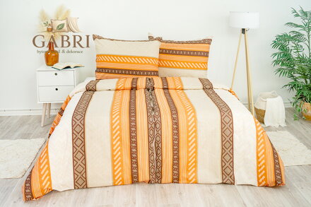 Ložní povlečení krepové Stanex cihly (LS269), 140 x 220 + 90 x 70, Zip