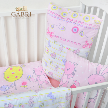 Dětský povlak na polštář bavlněný Stanex růžová pohádka (LS322), 40 x 40 cm, Knoflíkové