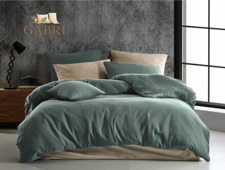 Mušelínové povlečení Stanex tmavě zelené (LS417), 140 x 200 + 90 x 70, Zip