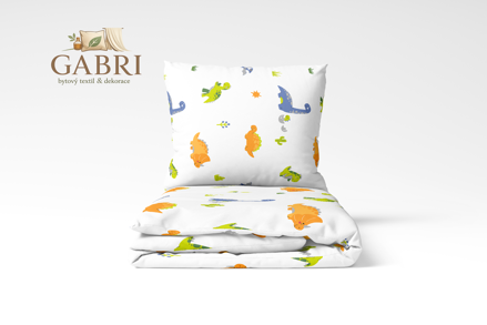 Dětské ložní povlečení bavlněné Stanex dinosauři (LS410), 135 x 90 + 40 x 60, Zip