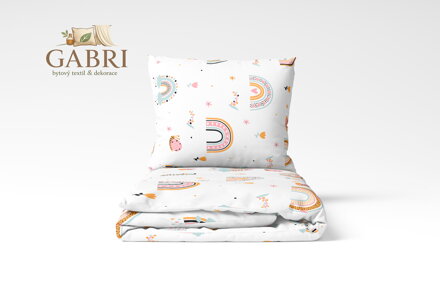 Dětské ložní povlečení krepové Stanex duha (LS411), 135 x 90 + 40 x 60, Zip