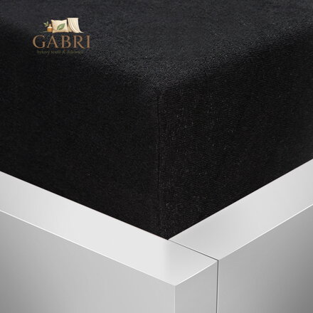 Froté napínací prostěradlo Stanex - černé, 200 x 200