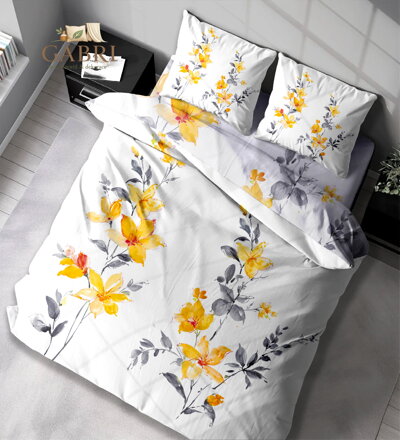 Ložní povlečení bavlněný satén Stane Livie (LS407), 140 x 200 + 90 x 70, Zip