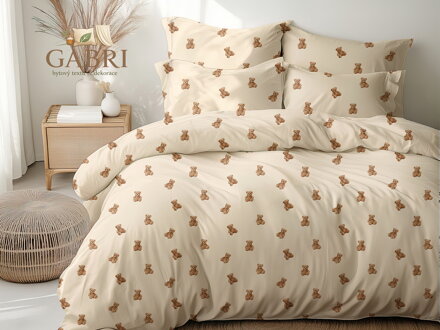 Ložní povlečení bavlněné Stanex Teddy (LS428), 140 x 200 + 90 x 70, Zip