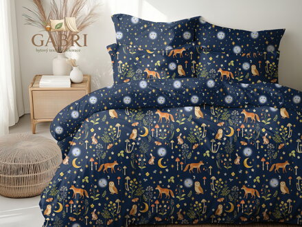 Ložní povlečení bavlněné Stanex Lesní snění (LS430), 140 x 200 + 90 x 70, Zip