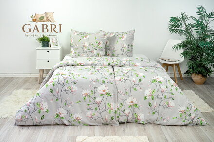 Ložní povlečení bavlněné Stanex magnolie (LS293), 140 x 200 + 90 x 70, Knoflíkové