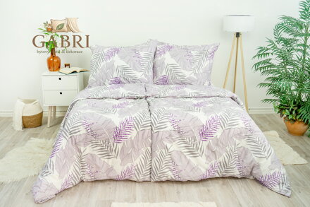 Ložní povlečení bavlněné Stanex Irina fialová (LS260), 140 x 200 + 90 x 70, Zip