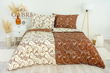 Metráž bavlna fantazie béžovo-hnědá - BÉŽOVÁ (LS84)