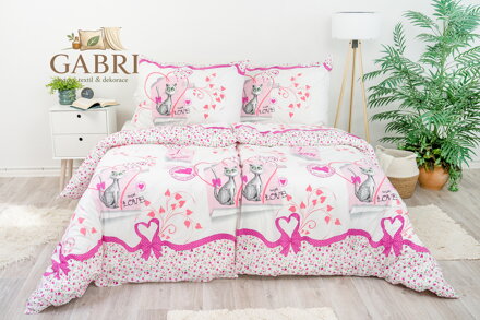 Metráž bavlna kočičky růžové (LS332)