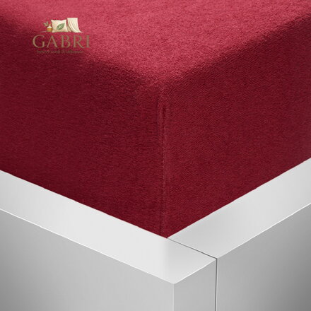 Froté napínací prostěradlo Stanex - bordó, 180 x 200