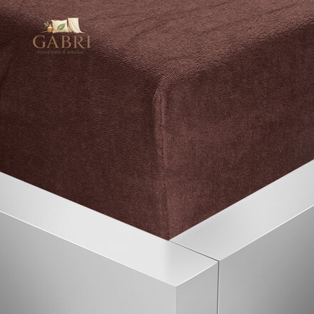 Froté napínací prostěradlo Stanex - čokoládové, 200 x 220